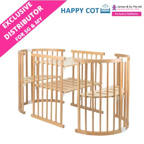 [Jarrons & Co.] Happy Forever 7-in-1 Convertible Oval Baby Cot + Free Oval Mattress - Image 5