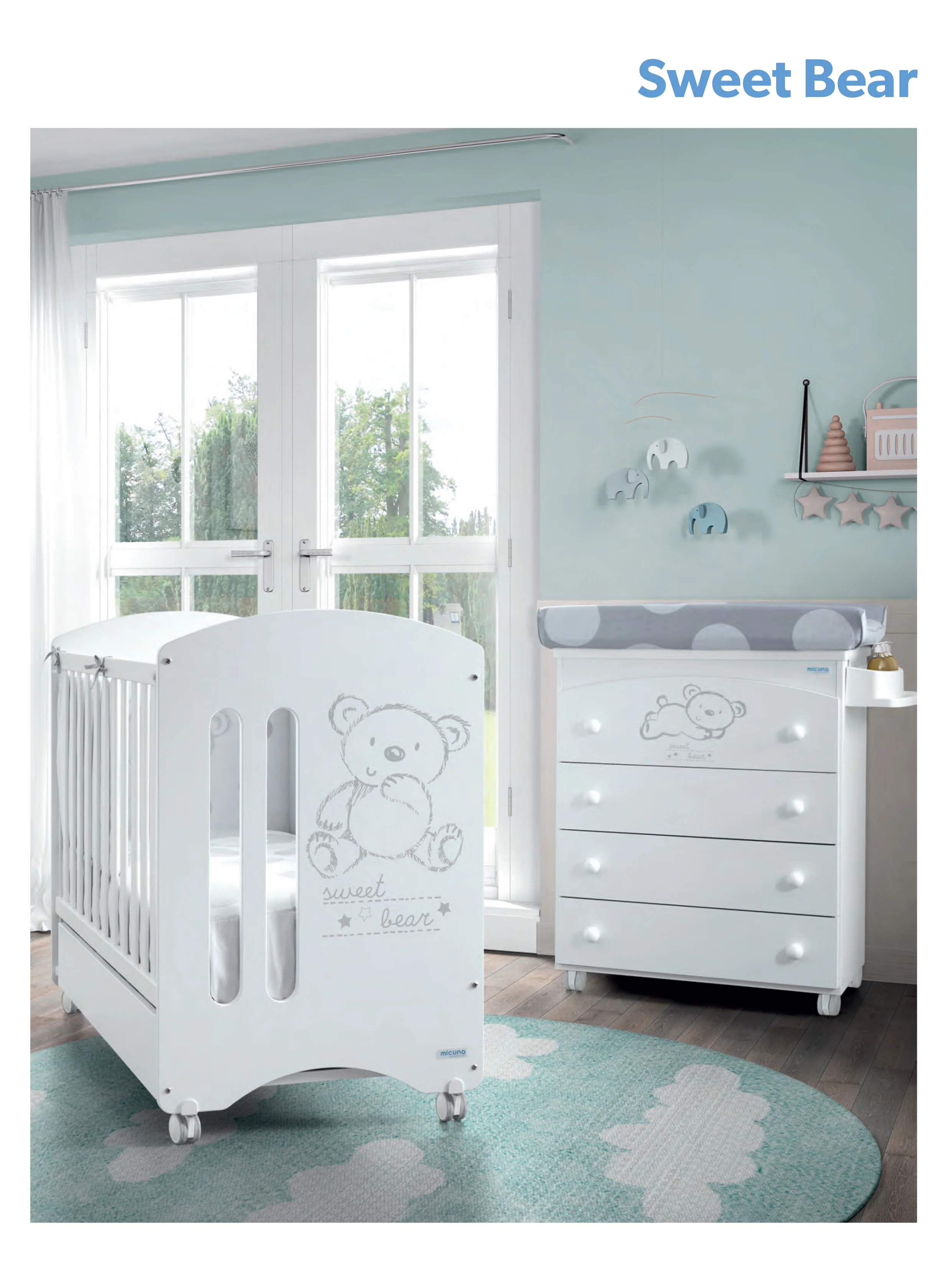 Micuna Sweet Bear Baby Cot with Relax System [Display & New Stock] - Image 3