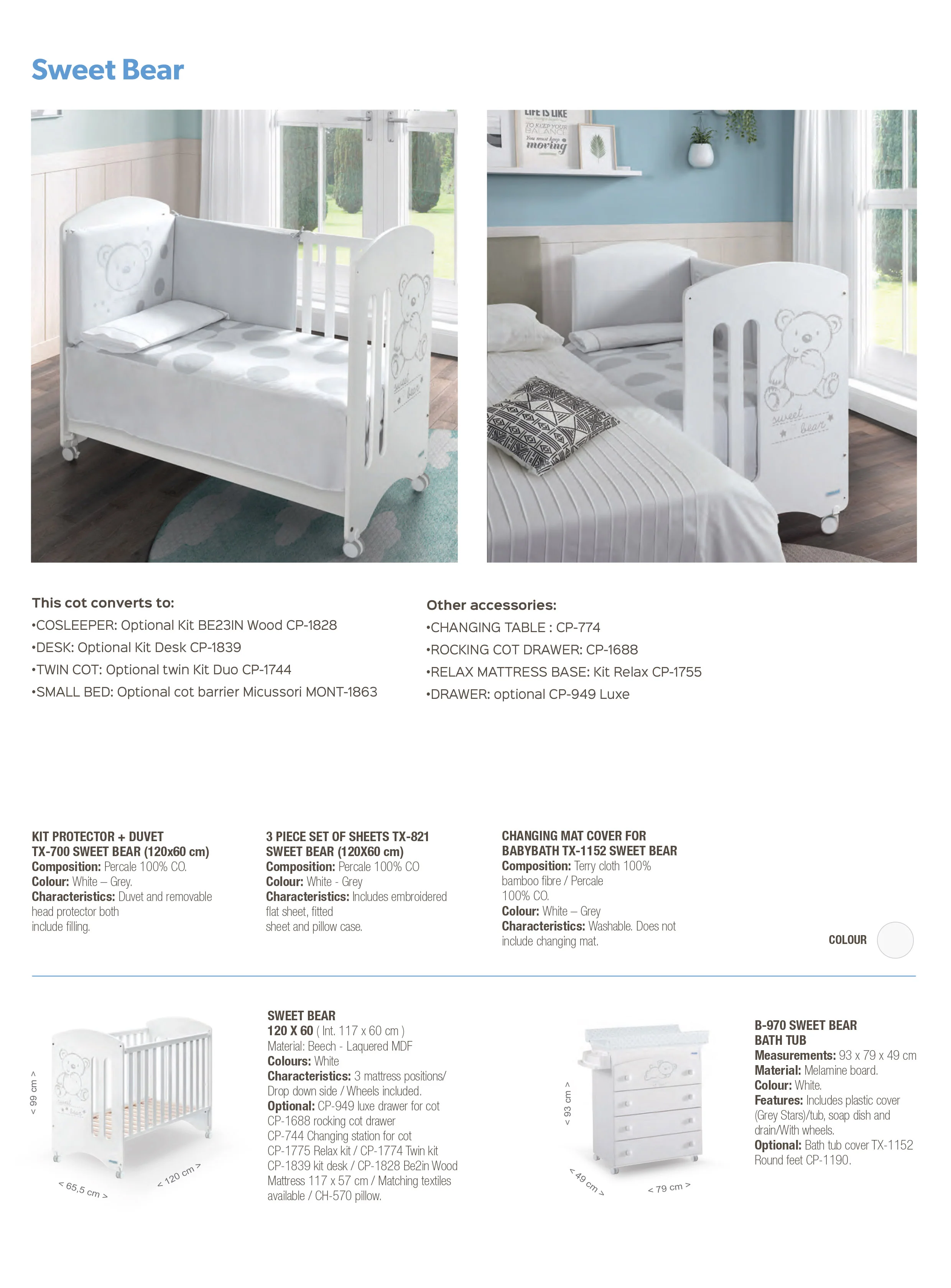 Micuna Sweet Bear Baby Cot with Relax System [Display & New Stock] - Image 4