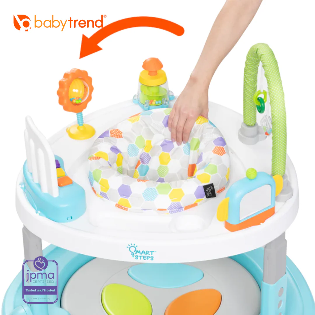 Baby Trend Smart Steps by Baby Trend Bounce N’ Dance 4-in-1 Activity Center Walker - Hexagon Dots - Image 10